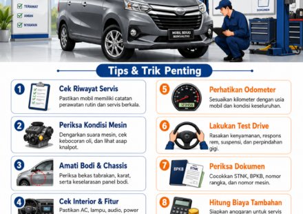 Cara memilih mobil bekas terbaik agar tetap prima jangka panjang dengan cek mesin, riwayat servis, bodi, dokumen, dan uji jalan.